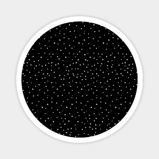 Minimalist White Dots Black Sky Pepper Spray Pattern Magnet